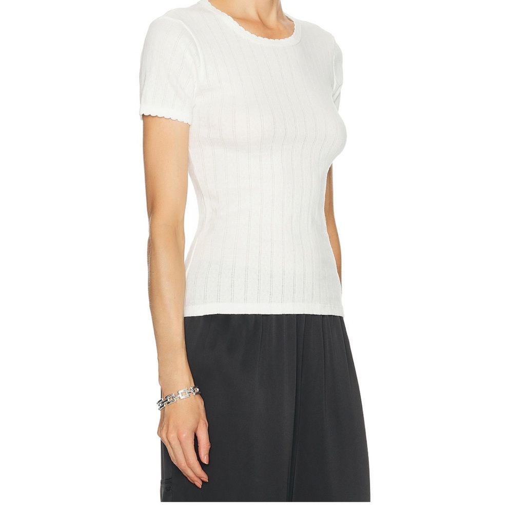 White Ribbed Women's Top